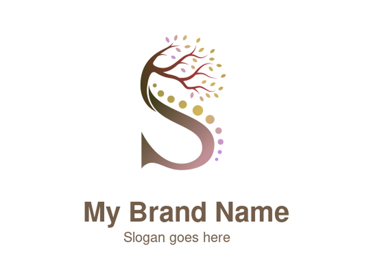 Vibrant Orange Abstract Spine with Dots and Letter S Logo Design for Chiropractic and Wellness Brands
